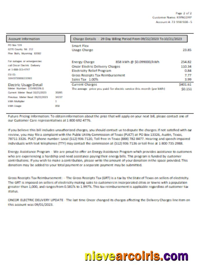 Wyoming High West Energy utility business bill, page 2